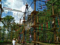 В парке «Народный» начали строить верёвочный парк высотой 9 метров. Цена билета — от 150 рублей (фото)