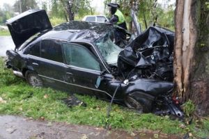 В Черноисточинске водитель BMW врезался в дерево в результате чего впал в кому (фото)