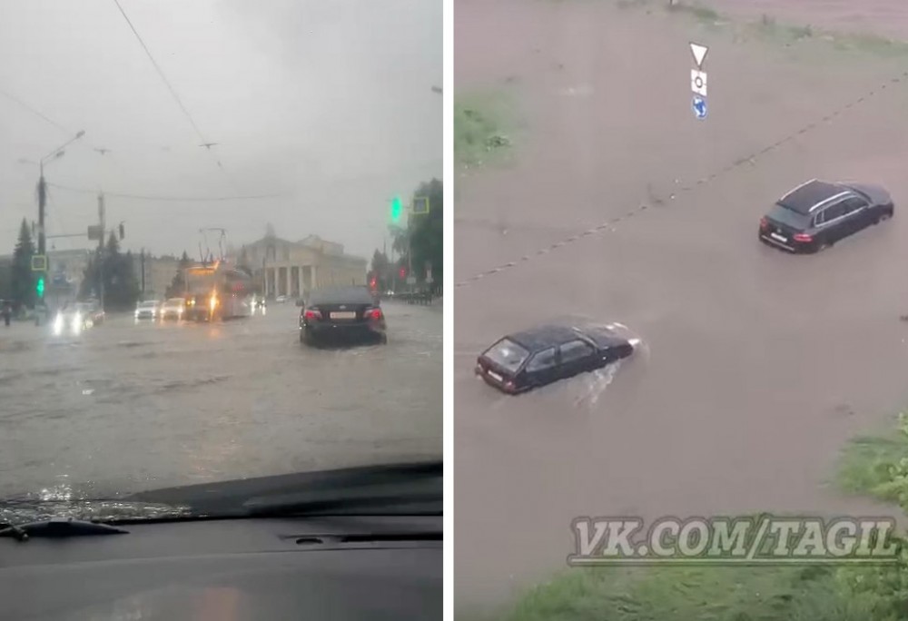 Дороги Нижнего Тагила снова ушли под воду: на город обрушилась треть месячной нормы дождей