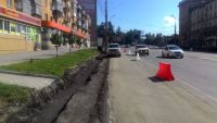 Демонтаж бордюрного камня на проспекте Ленина закончится до 10 августа