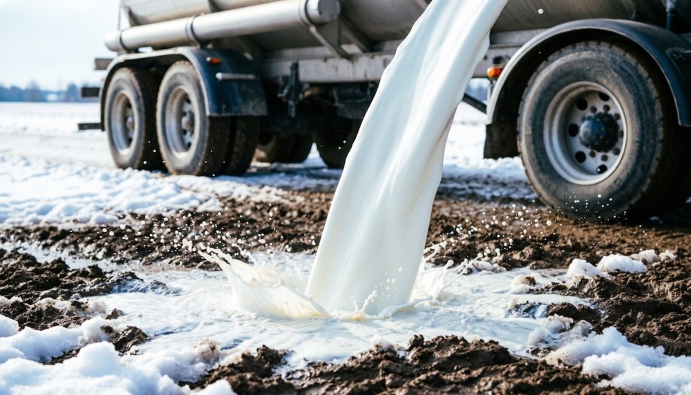 Сверловские фермеры ежедневно сливают тонны молока в землю: видео