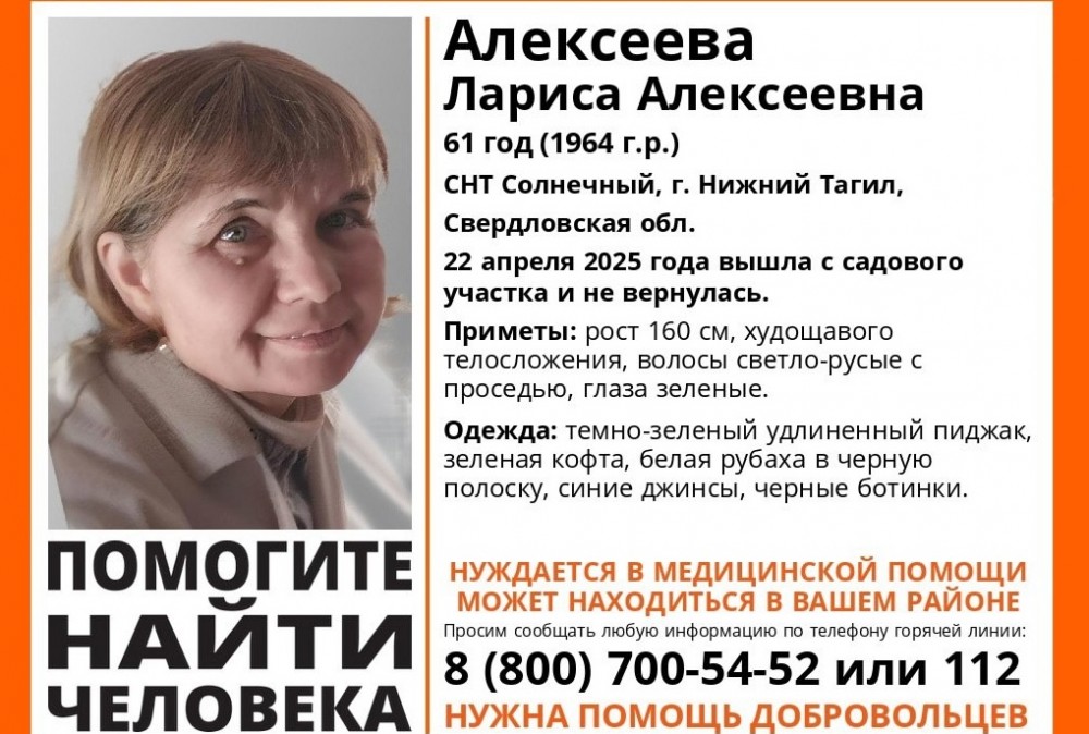 Пропавшая в Нижнем Тагиле женщина найдена мёртвой