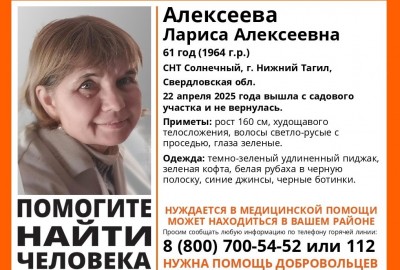 Пропавшая в Нижнем Тагиле женщина найдена мёртвой