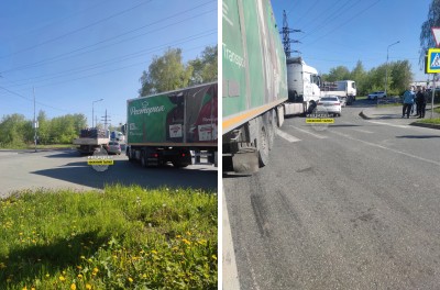 На маршруте объезда Серовского тракта фуры замяли легковушки